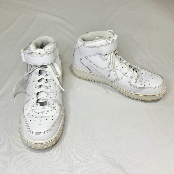 Nike Air Force 1 High ’07 White Leather Men’s Size 8 Basketball Sneakers Shoes - Picture 3 of 10